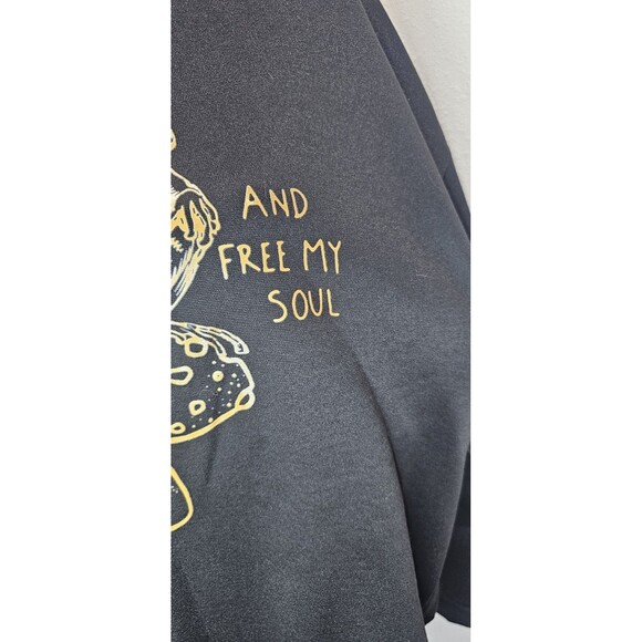 Frog & Mushroom Give Me The Beat Boys Print Crew Neck Sweatshirt Black Size L - Picture 4 of 12